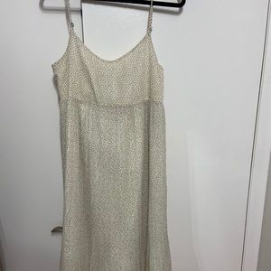 OAK & FORT - Knee Length Cream Polka Dot Dress